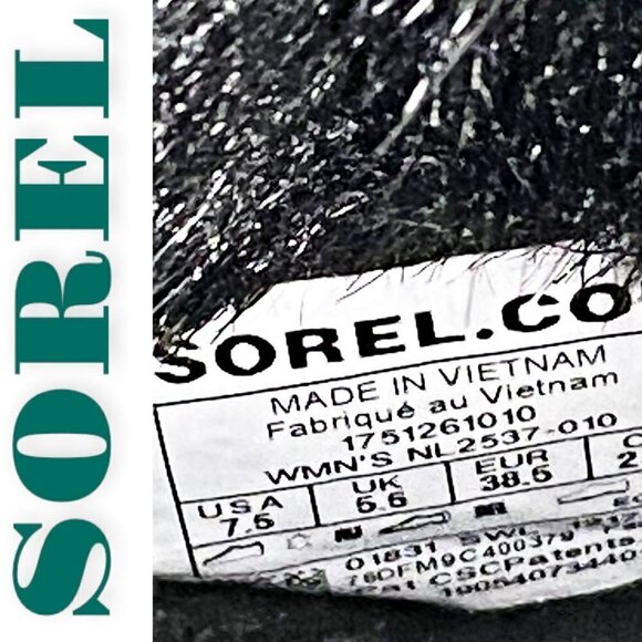 SOREL Tivoli III High Black Suede Faux Fur Trimmed Mid-Calf Boot, Size 7.5 - Picture 8 of 10